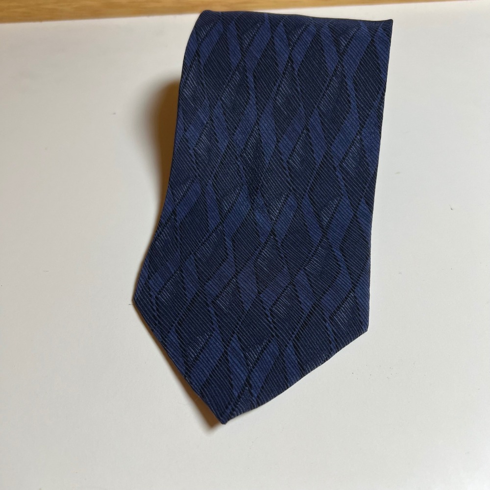 Unbranded‎ Mens Necktie Geometric Diamond Silk Navy Blue OS